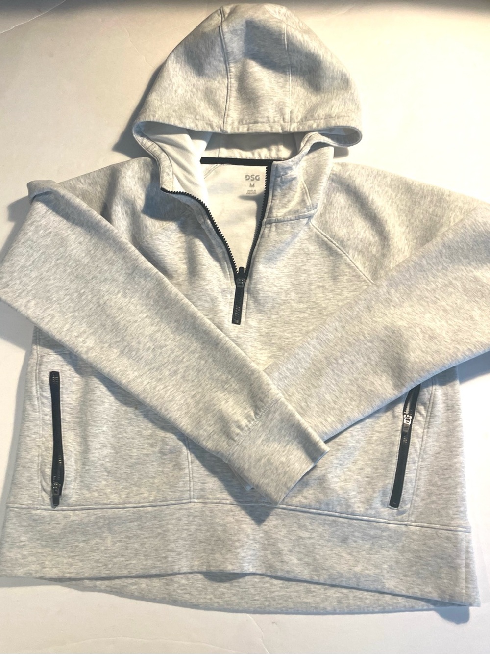 DSG Light Gray Hoodie Half-Zip Sweatshirt